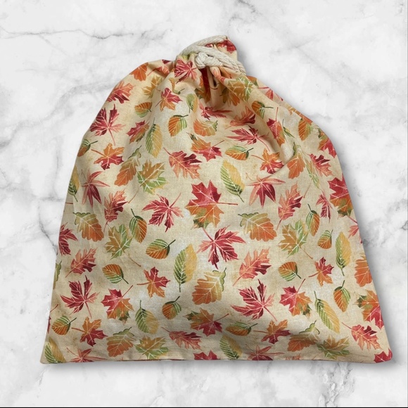 Thanksgiving Reusable Handmade Cotton Bread Bag + FREE Mason Jar Bonnet - Picture 4 of 11